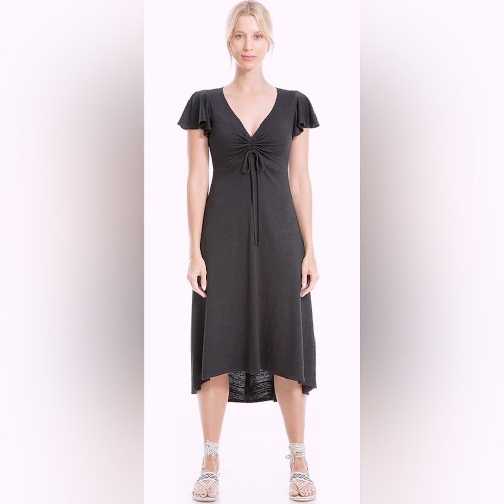 Max Studio Cinched Midi Dress, Black, Medium